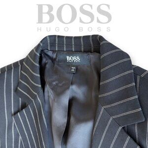 Vintage BOSS Hugo Boss Black Pinstripe Blazer, Women’s, Size 8 / 44 Italian